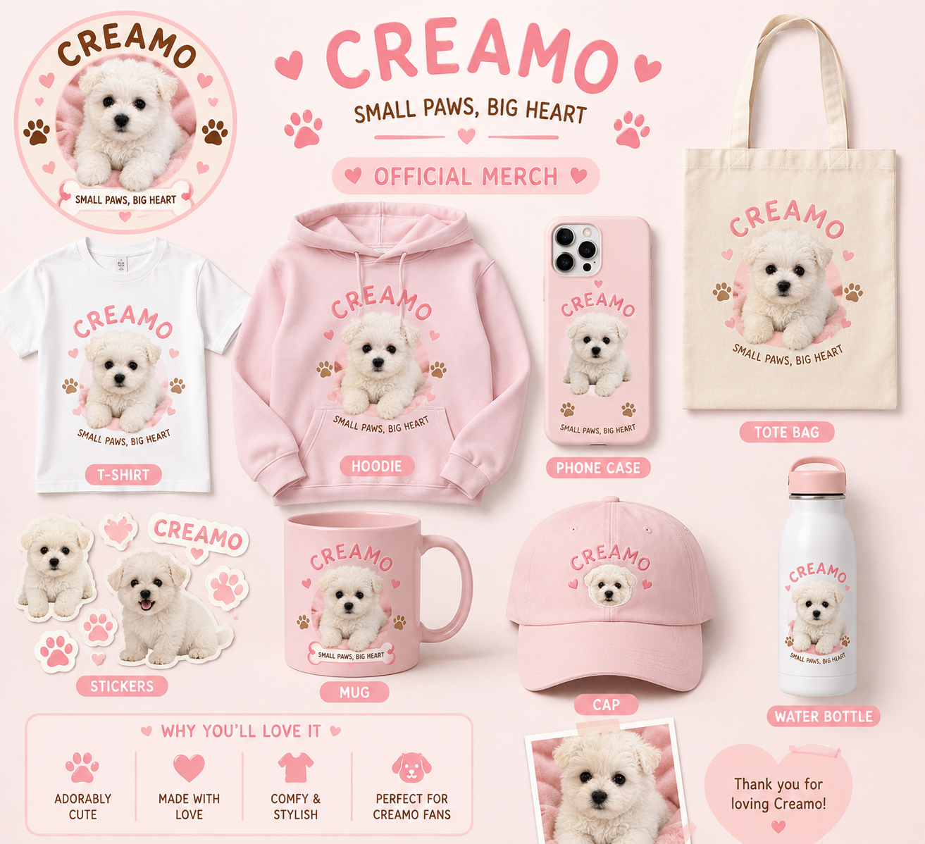 Creamo merchandise